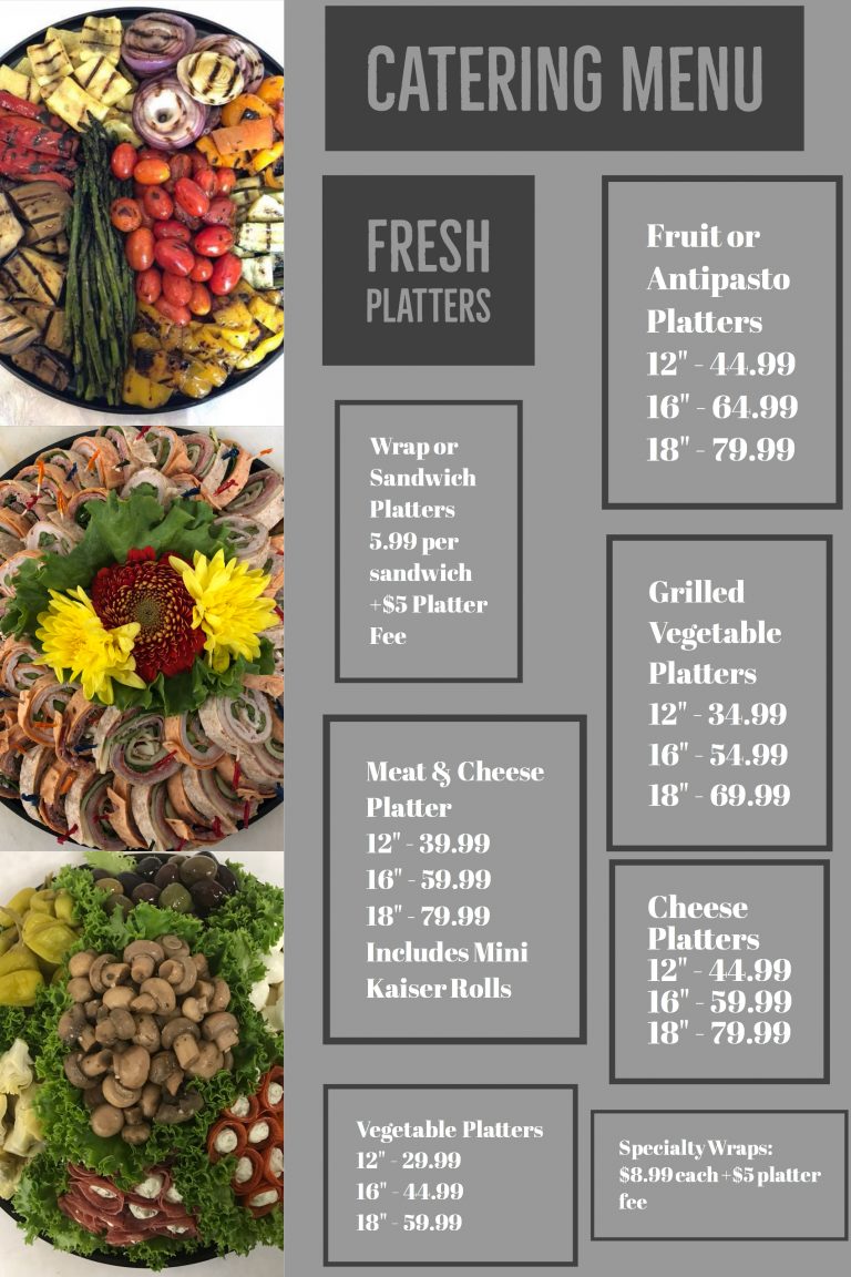 Catering Menu Fitzgerald's Foods