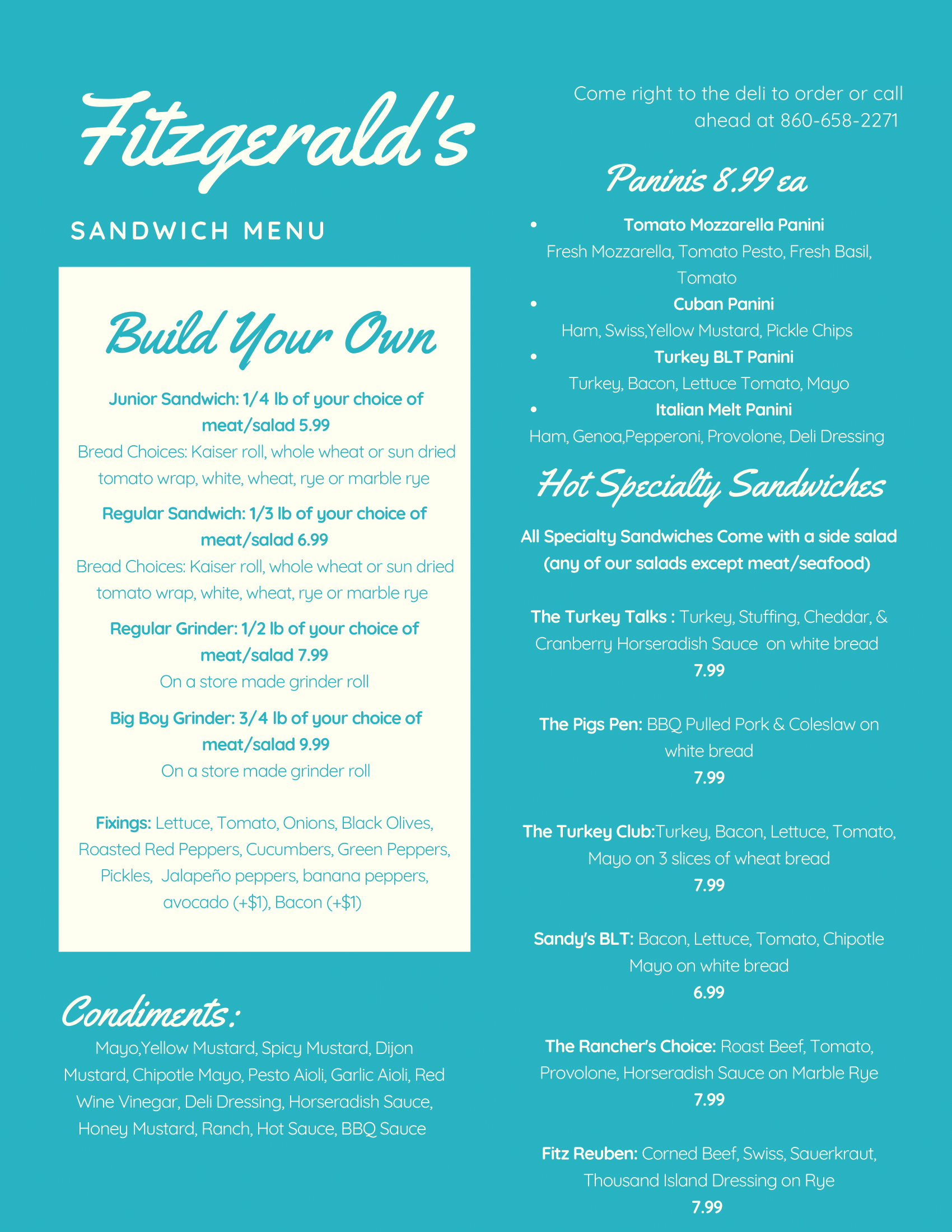 Deli Sandwiches Fitzgerald's Foods