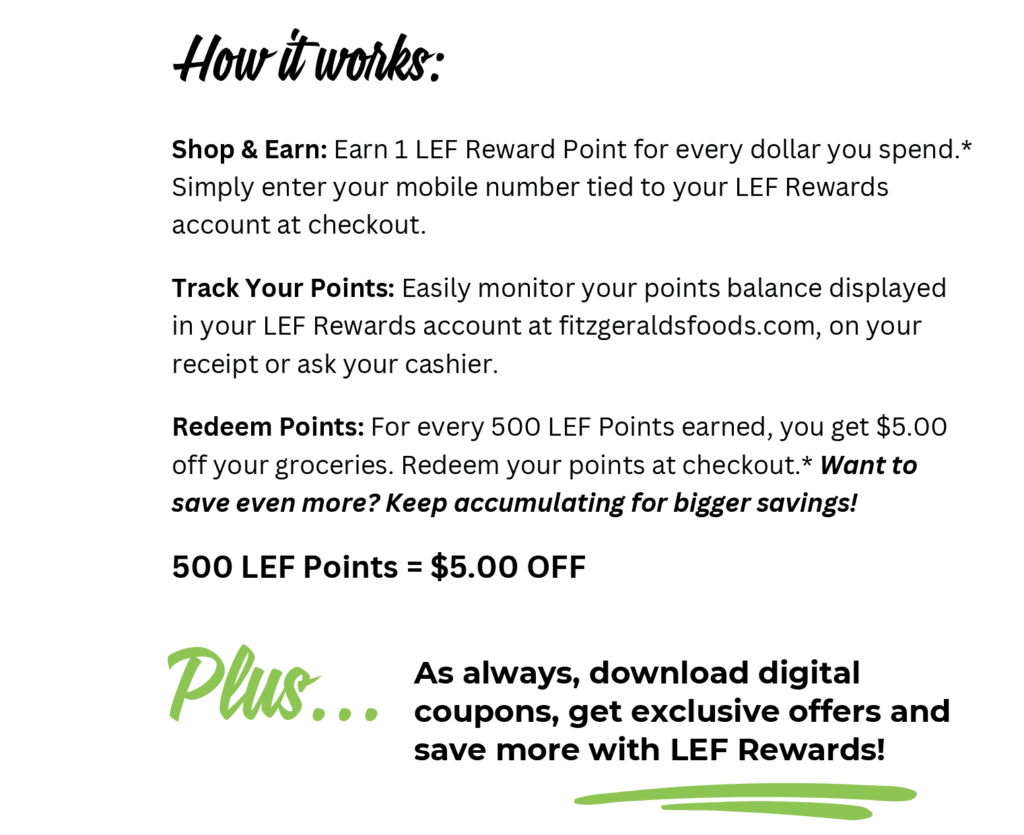 LEF Rewards | Fitzgerald's Foods